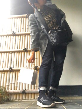 「ZOZO（ゾゾ）のスリムテーパードデニムパンツ［WOMEN］（デニムパンツ）」を使った、yoyoさん（レディース・160cm）の冬コーディネート