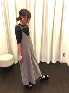 「メチャカリ」｜「アイテム（Tシャツ/カットソー）」を使った、asumi.さん（レディース・160cm）の夏コーディネート