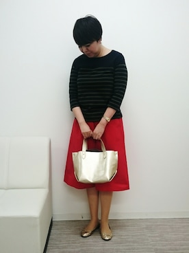 「CLEARIMPRESSION （クリアインプレッション）のアイテム（パンツ）」を使った、ガッツ姉さんさん（レディース・157cm）の春コーディネート