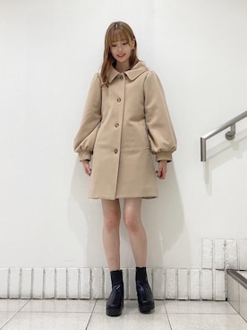 「MAJESTIC LEGON（マジェスティックレゴン）のアイテム（ステンカラーコート）」を使った、めめさん（レディース・162cm）の秋コーディネート
