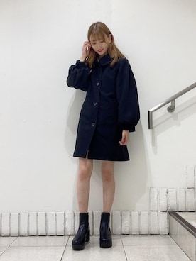 「MAJESTIC LEGON（マジェスティックレゴン）のアイテム（ステンカラーコート）」を使った、めめさん（レディース・162cm）の秋コーディネート