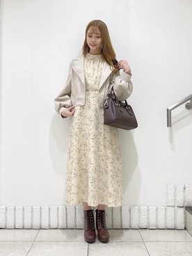 「MAJESTIC LEGON（マジェスティックレゴン）のアイテム（ライダースジャケット）」を使った、めめさん（レディース・162cm）の冬コーディネート