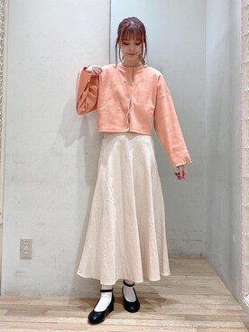 「オレンジ🍊」｜めめさん（レディース・162cm）の春コーディネート