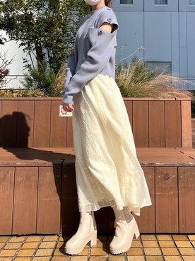「ぶるー」｜めめさん（レディース・162cm）の秋コーディネート