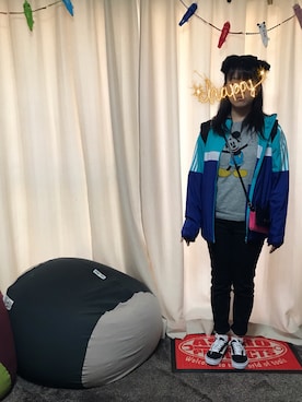 「中学生」｜「アイテム（ナイロンジャケット）」を使った、ゆか🍎さん（レディース・164cm）の春コーディネート