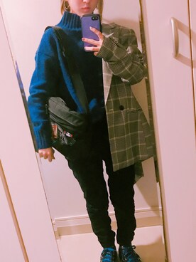 「H&M（エイチ・アンド・エム）のアイテム（チェスターコート）」を使った、せりえむさん（レディース・146cm）の春コーディネート