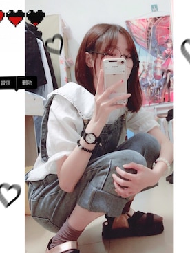 「MOUSSY（マウジー）のアイテム（サロペット/オーバーオール）」を使った、karappoさん（レディース・157cm）の春コーディネート