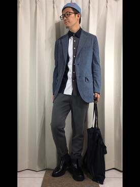 「URBAN RESEARCH（アーバンリサーチ）のアイテム（スーツジャケット）」を使った、mikechungさん（メンズ・163cm）の冬コーディネート