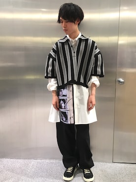 「RAF SIMONS（ラフシモンズ）のアイテム（トップス）」を使った、Muraiさん（メンズ・173cm）の冬コーディネート