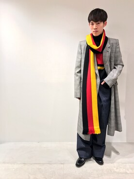 「JOHN LAWRENCE SULLIVAN（ジョンローレンスサリバン）のアイテム（チェスターコート）」を使った、Muraiさん（メンズ・173cm）の夏コーディネート