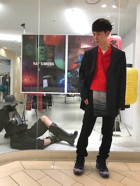「RAF SIMONS（ラフシモンズ）のアイテム（ジャケット/アウター）」を使った、Muraiさん（メンズ・173cm）の春コーディネート