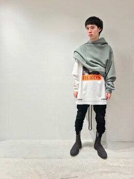 「Yeezy（イージー）のアイテム（ブーツ）」を使った、Muraiさん（メンズ・173cm）の夏コーディネート