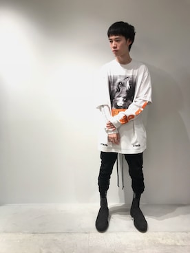 「Yeezy（イージー）のアイテム（ブーツ）」を使った、Muraiさん（メンズ・173cm）の夏コーディネート
