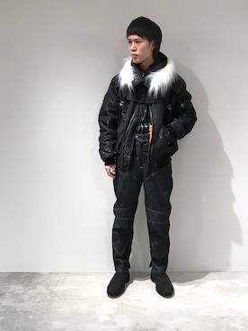 「Yeezy（イージー）のアイテム（ブーツ）」を使った、Muraiさん（メンズ・173cm）の秋コーディネート