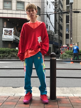 「doublet（ダブレット）のアイテム（パンツ）」を使った、Muraiさん（メンズ・173cm）の冬コーディネート