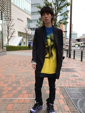 「RICK OWENS」｜「アイテム（その他トップス）」を使った、Muraiさん（メンズ・173cm）の春コーディネート