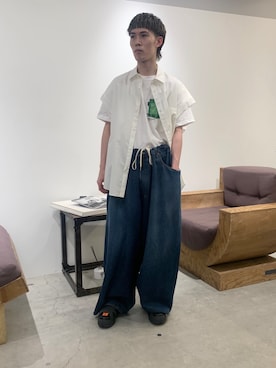 「doublet（ダブレット）のアイテム（デニムパンツ）」を使った、Muraiさん（メンズ・173cm）の夏コーディネート