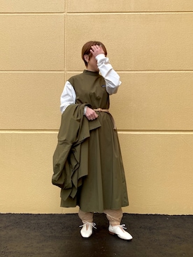 「FREAK'S STORE（フリークスストア）のアイテム（ポンチョ）」を使った、kannaさん（レディース・156cm）の冬コーディネート