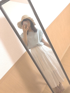 「one after another NICE CLAUP（ワンアフターアナザーナイスクラップ）のアイテム（帽子）」を使った、みんさん（レディース・160cm）の夏コーディネート
