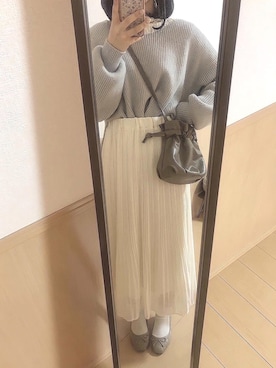 「one after another NICE CLAUP（ワンアフターアナザーナイスクラップ）のレース＆レオパードバレエシューズ（バレエシューズ）」を使った、みんさん（レディース・160cm）の春コーディネート