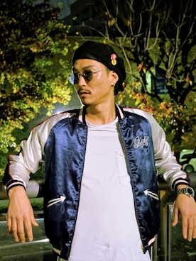 「Subciety（サブサエティ）のアイテム（ブルゾン）」を使った、INABAさん（メンズ・178cm）の春コーディネート