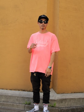 「Subciety（サブサエティ）のアイテム（スリッポン）」を使った、INABAさん（メンズ・178cm）の夏コーディネート