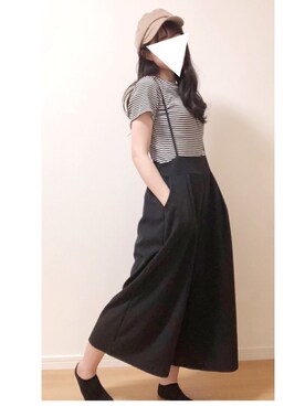 「DHOLIC（ディーホリック）のアイテム（オールインワン・サロペット）」を使った、nico ☻さん（レディース・157cm）の春コーディネート