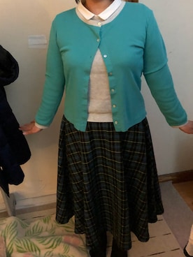 「タータンチェックスカート」｜「アイテム（トップス）」を使った、マミしゃんさん（レディース・156cm）の冬コーディネート
