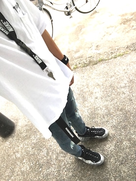 「NIKE（ナイキ）のアイテム（バングル/リストバンド）」を使った、もりたろうさん（メンズ・176cm）の夏コーディネート