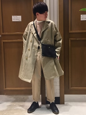 「RAGEBLUE（レイジブルー）のアイテム（トレンチコート）」を使った、ryoさん（メンズ・170cm）の春コーディネート