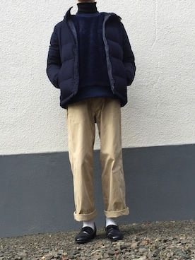 「MASTER&Co（マスターアンドコー）のアイテム（チノパンツ）」を使った、こころすけさん（メンズ・177cm）の冬コーディネート