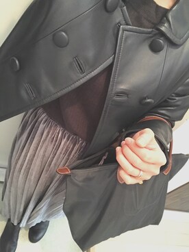 「お買い物」｜「アイテム（ライダースジャケット）」を使った、tkNb_ymZrさん（レディース・157cm）の冬コーディネート