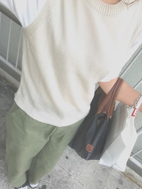 「アイテム（ベスト）」を使った、tkNb_ymZrさん（レディース・157cm）の春コーディネート