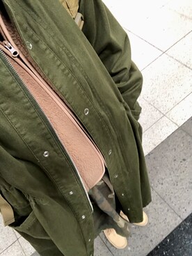 「KBF（ケイビーエフ）のアイテム（ノーカラーコート）」を使った、lovely green heartさん（レディース・153cm）の冬コーディネート
