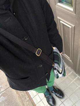 「MHL.（エムエイチエル）のアイテム（その他アウター）」を使った、lovely green heartさん（レディース・153cm）の冬コーディネート
