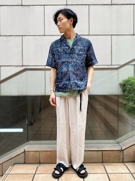 「バンダナ柄」｜MIWAさん（メンズ・181cm）の夏コーディネート