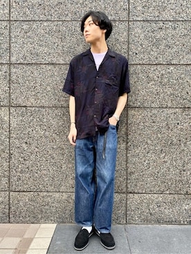 「アロハシャツ」｜MIWAさん（メンズ・181cm）の夏コーディネート