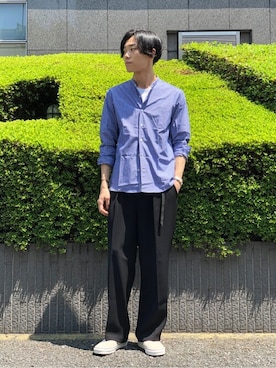 「WWS（ワークウェアスーツ）のアイテム」を使った、MIWAさん（メンズ・181cm）の夏コーディネート