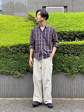 「WWS（ワークウェアスーツ）のアイテム」を使った、MIWAさん（メンズ・181cm）の夏コーディネート