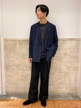 「HERISSON（エリソン）のアイテム」を使った、MIWAさん（メンズ・181cm）の秋コーディネート