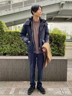 「417 EDIFICE（フォーワンセブンエディフィス）のアイテム（ダウンジャケット/コート）」を使った、MIWAさん（メンズ・181cm）の冬コーディネート