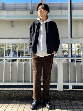 「417 EDIFICE（フォーワンセブンエディフィス）のアイテム（ブルゾン）」を使った、MIWAさん（メンズ・181cm）の冬コーディネート