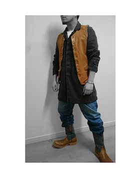 「BEAMS PLUS（ビームスプラス）のアイテム（Tシャツ/カットソー）」を使った、Hajime_Fujimotoさん（メンズ・171cm）の秋コーディネート