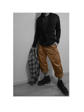 「アウトドアスタイル」｜「アイテム（パンツ、ゴールド系）」を使った、Hajime_Fujimotoさん（メンズ・171cm）の春コーディネート
