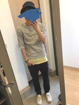 「TOPMAN（トップマン）のアイテム（タンクトップ）」を使った、ぽぽぽさん（メンズ・174cm）の春コーディネート