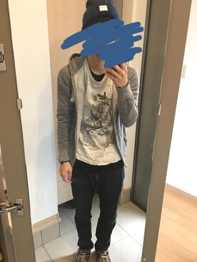 「N.HOOLYWOOD」｜「アイテム（ニットキャップ/ビーニー）」を使った、ぽぽぽさん（メンズ・174cm）の春コーディネート