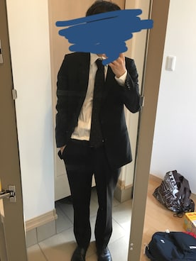 「N.HOOLYWOOD」｜「アイテム（スーツパンツ）」を使った、ぽぽぽさん（メンズ・174cm）の春コーディネート