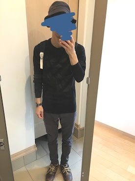 「Timberland（ティンバーランド）のアイテム（帽子）」を使った、ぽぽぽさん（メンズ・174cm）の春コーディネート