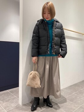 「一押しのアウタースタイル」｜「アイテム（ダウンジャケット/コート）」を使った、yamazakiさん（レディース・162cm）の冬コーディネート