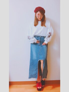 「LOVE」｜「アイテム（その他アウター）」を使った、yuさん（レディース・161cm）の秋コーディネート